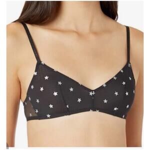 DKNY  Black star all over mesh bra wireless size small